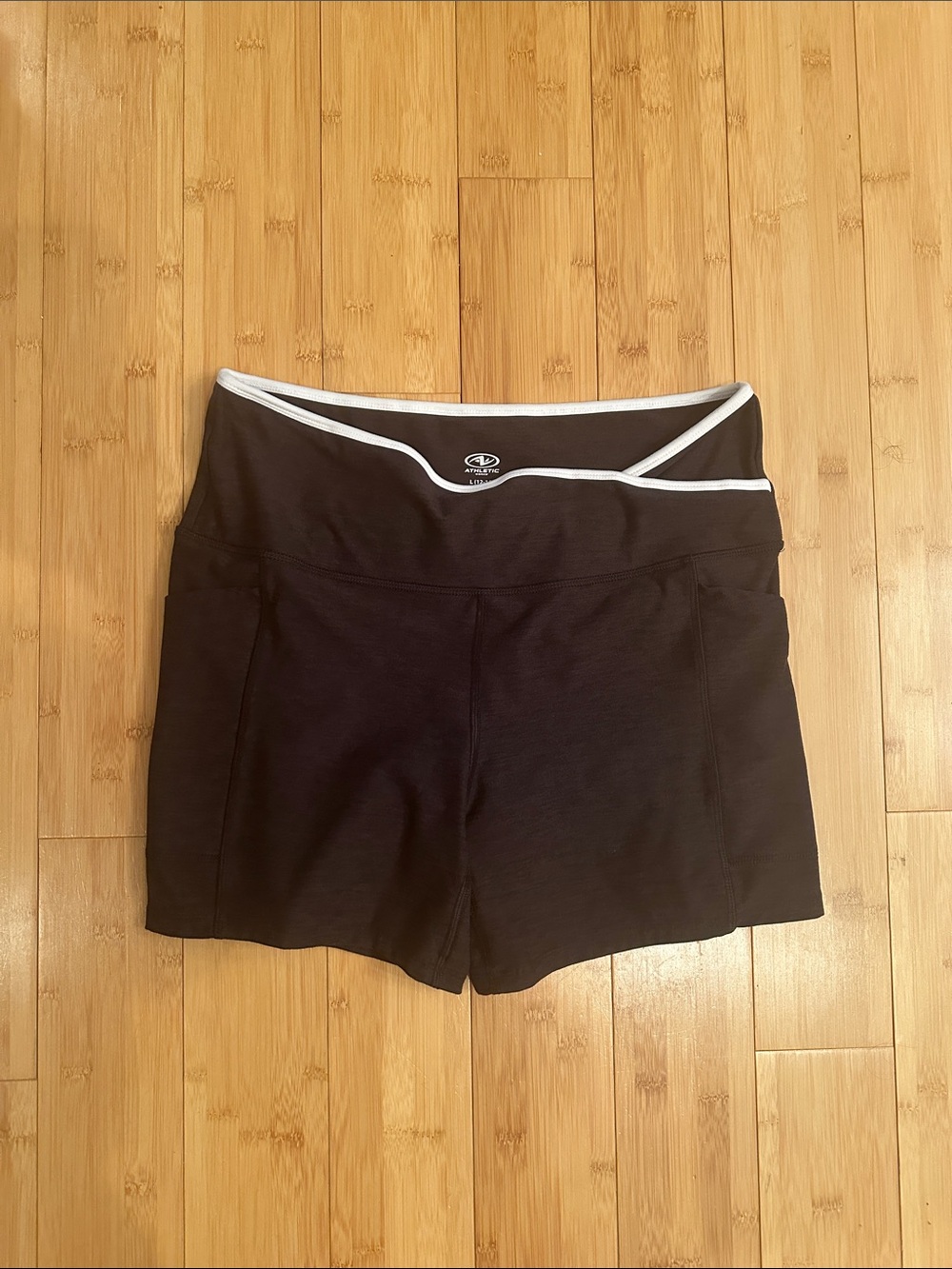 Athletic Works Black Women's Athletic Shorts with White Trim